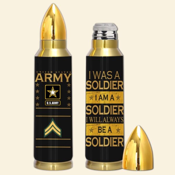 Army Veteran Custom Bullet Tumbler Once A Soldier Always A Soldier, Army Tumbler, Bullet Tumbler, Military Tumbler