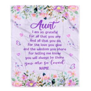 Aunt Blanket From Niece Nephew Floral Butterfly Love You Give Personalized Blanket For Mom Mother s Day Gifts Blanket 1 ywif7m.jpg
