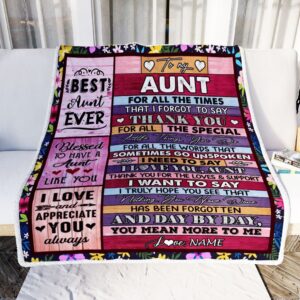 Aunt Blanket From Niece Nephew Thank You For The Love Personalized Blanket For Mom Mother s Day Gifts Blanket 2 kvexf6.jpg
