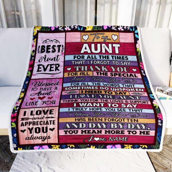 Aunt Blanket From Niece Nephew Thank You For The Love, Personalized Blanket For Mom, Mother’s Day Gifts Blanket