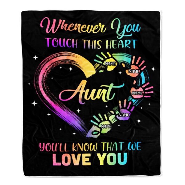 Aunt Blanket From Niece Nephew We Love You Kids, Personalized Blanket For Mom, Mother’s Day Gifts Blanket