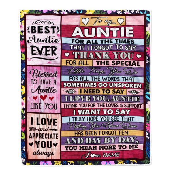 Auntie Blanket From Niece Nephew Thank You For The Love, Personalized Blanket For Mom, Mother’s Day Gifts Blanket