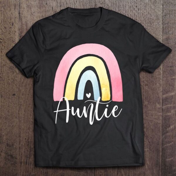 Auntie Rainbow Mother’s Day Gift For Women Aunt From Nephew T-Shirt, Mother’s Day Shirts, T Shirt For Mom