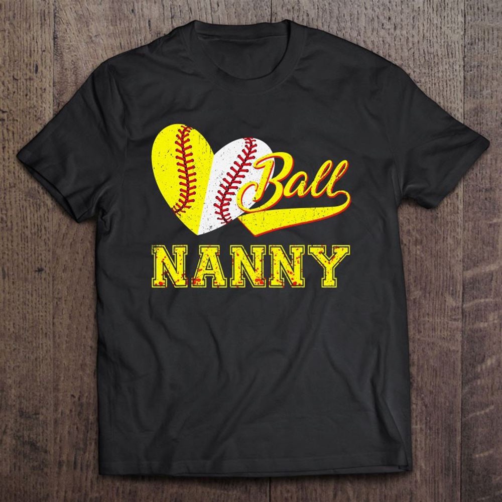 Baseball Softball Ball Heart Nanny Mother’s Day T-Shirt, Mother’s Day Shirts, T Shirt For Mom