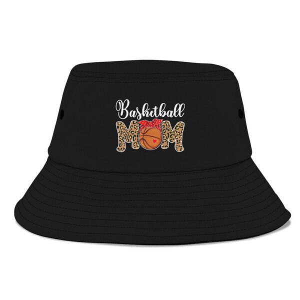 Basketball Mom Leopard Messy Bun Game Day Funny Mothers Day Bucket Hat, Mother Day Hat, Mother’s Day Gifts