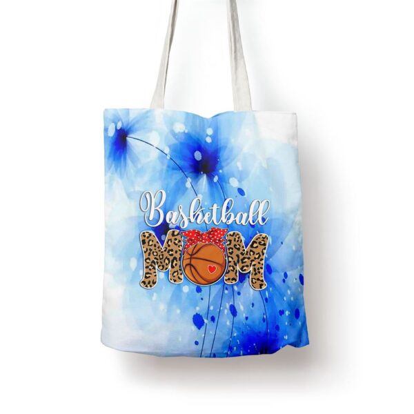 Basketball Mom Leopard Messy Bun Game Day Funny Mothers Day Tote Bag, Mom Tote Bag, Tote Bags For Moms, Gift Tote Bags