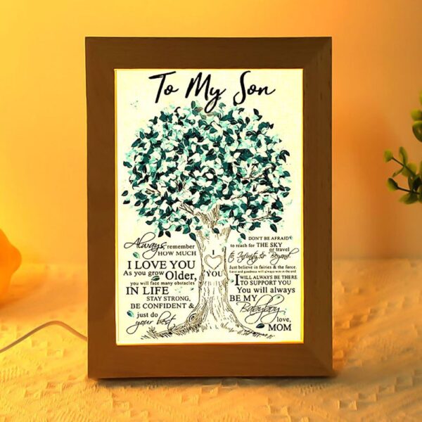 Beloved Tree To My Son Always Remember How Much I Love You Frame Lamp, Picture Frame Light, Frame Lamp, Mother’s Day Gifts
