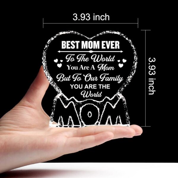 Best Mom Ever You Are The World Heart Crystal, Mother Day Heart, Mother’s Day Gifts