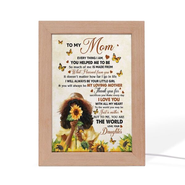 Black Daughter To My Mom Frame Lamp, Picture Frame Light, Frame Lamp, Mother’s Day Gifts
