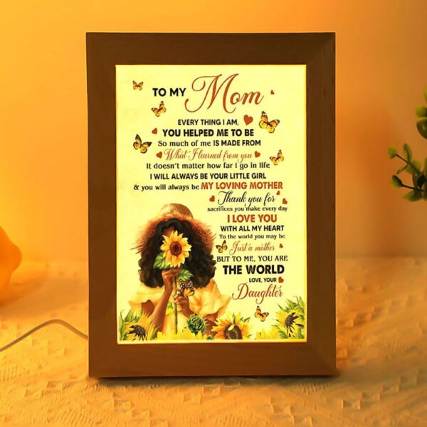 Black Daughter To My Mom Frame Lamp, Picture Frame Light, Frame Lamp, Mother’s Day Gifts