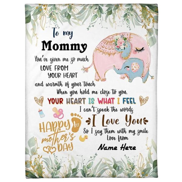 Blanket For Future Mom From Baby Your Heart Is What I Feel Elephants Blanket, Blankets For Mothers Day