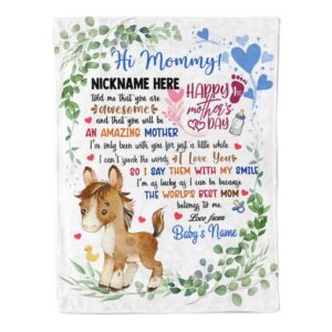 Blanket For Mommy To Be Baby Horse I Say Them With My Smile From Baby Blanket Blankets For Mothers Day 1 iejq5f.jpg