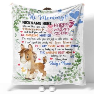 Blanket For Mommy To Be Baby Horse I Say Them With My Smile From Baby Blanket Blankets For Mothers Day 2 yyh5kz.jpg