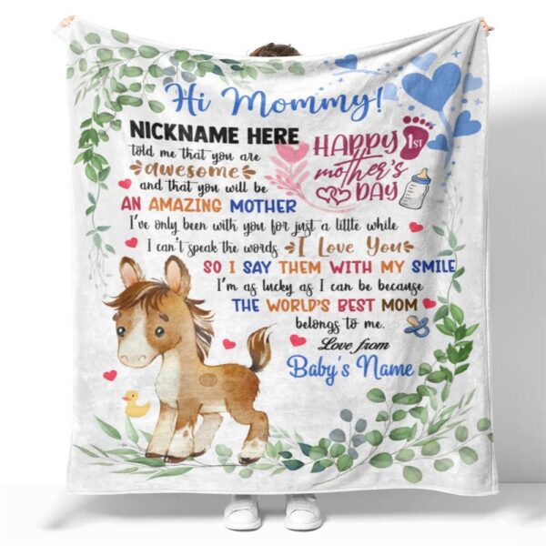 Blanket For Mommy To Be Baby Horse I Say Them With My Smile From Baby Blanket, Blankets For Mothers Day