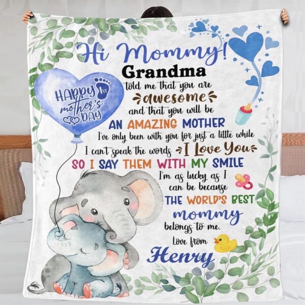 Blanket For New Mom Cute Elephant I Say Them With My Smile From Baby Blanket, Blankets For Mothers Day