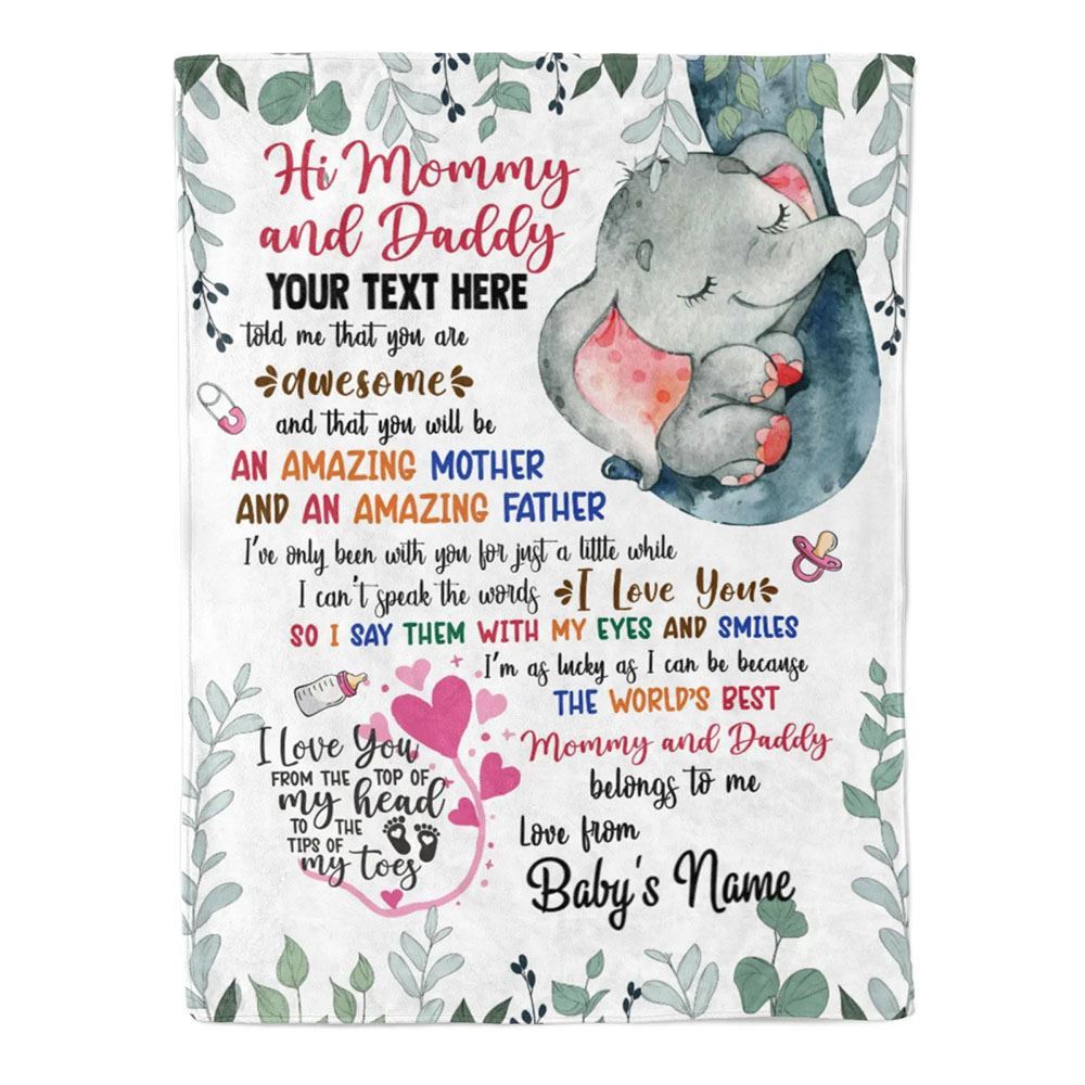 Blanket For New Mom Dad Cute Baby Elephant Girl Top Of My Heart From Baby Blanket, Blankets For Mothers Day