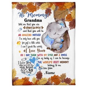 Blanket For New Mom From Baby Baby Boy Cute Blue Elephant Autumn Leaves Blanket Blankets For Mothers Day 1 nhuzrk.jpg