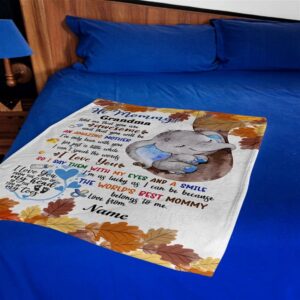 Blanket For New Mom From Baby Baby Boy Cute Blue Elephant Autumn Leaves Blanket Blankets For Mothers Day 3 tbglnv.jpg