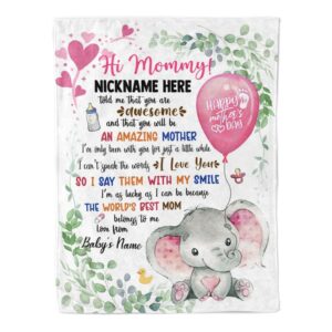 Blanket For New Mom Pink Newborn Baby Elephants Say With Smile From Baby Blanket Blankets For Mothers Day 1 dtfi7x.jpg