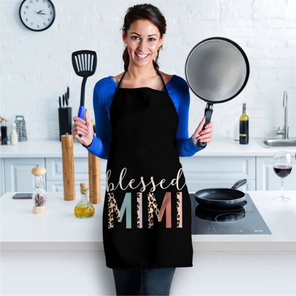 Blessed Mimi Cute Leopard Print Apron, Aprons For Mother’s Day, Mother’s Day Gifts