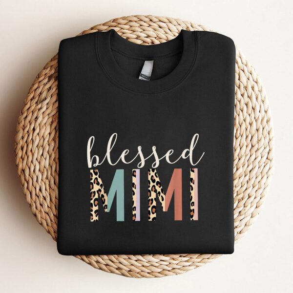 Blessed Mimi Cute Leopard Print Sweatshirt, Mother Sweatshirt, Sweatshirt For Mom, Mum Sweatshirt
