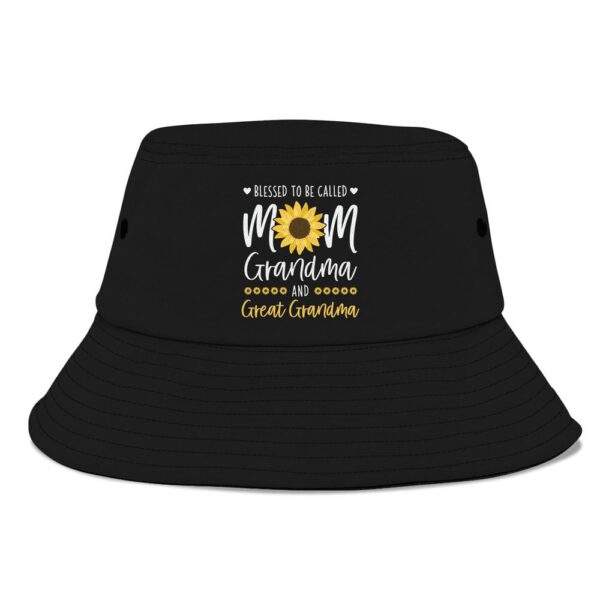 Blessed To Be Called Mom Grandma And Great Grandma Sunflower Bucket Hat, Mother Day Hat, Mother’s Day Gifts