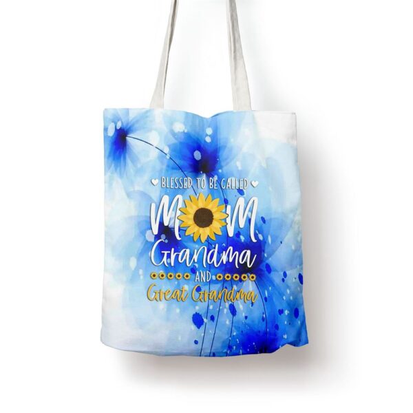 Blessed To Be Called Mom Grandma And Great Grandma Sunflower Tote Bag, Mom Tote Bag, Tote Bags For Moms, Gift Tote Bags