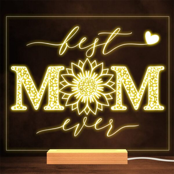 Bust Mum Ever Sunflower Mother’s Day Gift Lamp Night Light, Mother’s Day Lamp, Mother’s Day Led Lights
