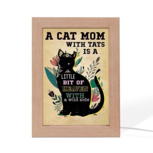 Cat Mom With Tats Frame Lamp Vintage,…
