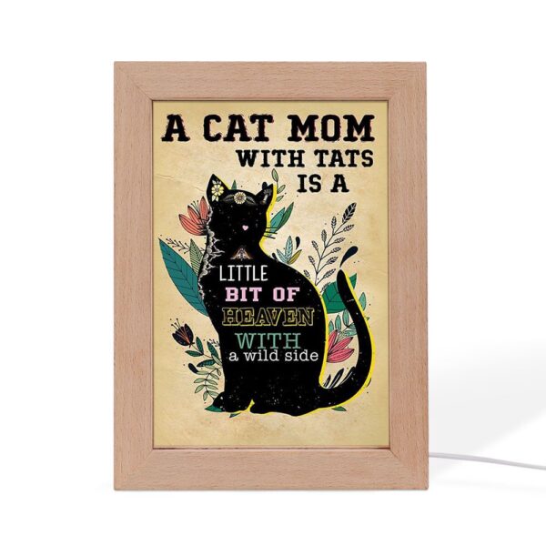 Cat Mom With Tats Frame Lamp Vintage, Picture Frame Light, Frame Lamp, Mother’s Day Gifts