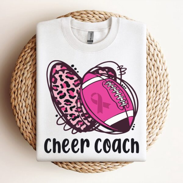 Cheer Coach Leopard Cheerleading Football Mom Breast Cancer Sweatshirt, Mother Sweatshirt, Sweatshirt For Mom, Mum Sweatshirt
