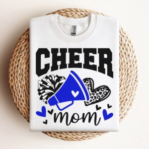 Cheer Mom Blue Megaphone Sweatshirt, Mother Sweatshirt,…
