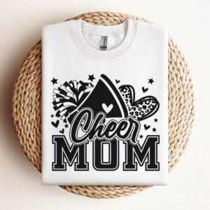 Cheer Mom Cheerleader Football Leopard Print Heart…