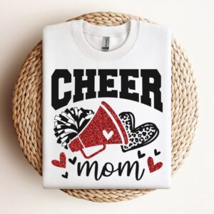 Cheer Mom Red Megaphone Sweatshirt, Mother Sweatshirt,…