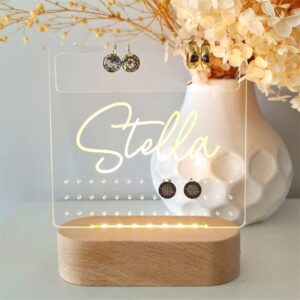 Custom Earring Stand, Personalised Name 3D Led…