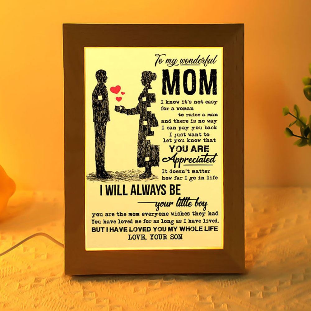 Custom Frame Lamp Prints Mother’s Day Gifts From Son Frame Lamp, Picture Frame Light, Frame Lamp, Mother’s Day Gifts