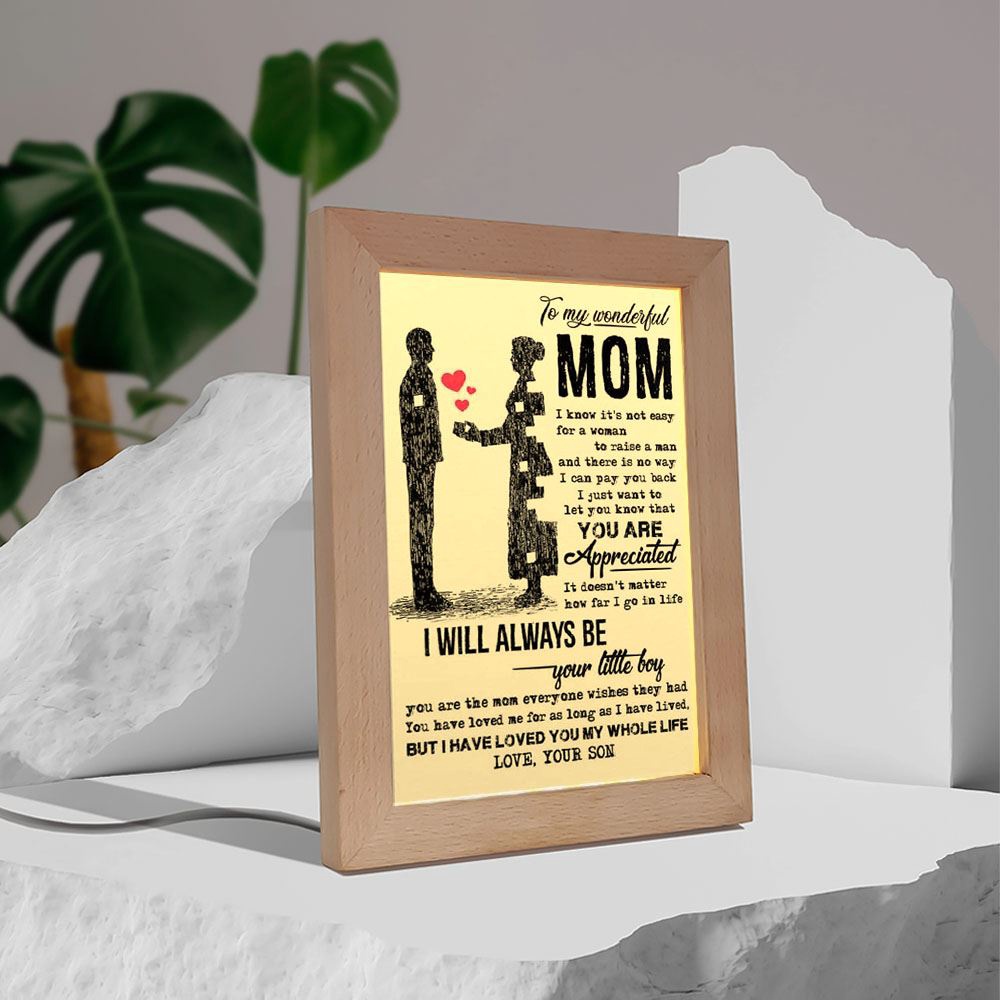 Custom Frame Lamp Prints Mother’s Day Gifts From Son Frame Lamp, Picture Frame Light, Frame Lamp, Mother’s Day Gifts