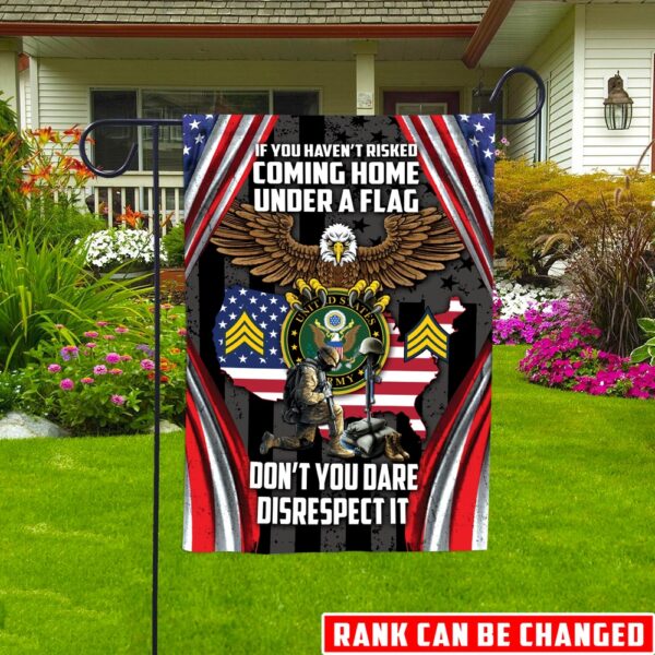 Custom Rank Veteran US Army Flag Home Decor Memorial Day, Veterans Flags, Veterans Day Flag