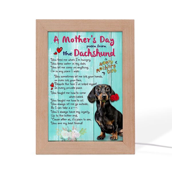 Dachshund A Mother Day Poem Frame Lamp Print, Picture Frame Light, Frame Lamp, Mother’s Day Gifts