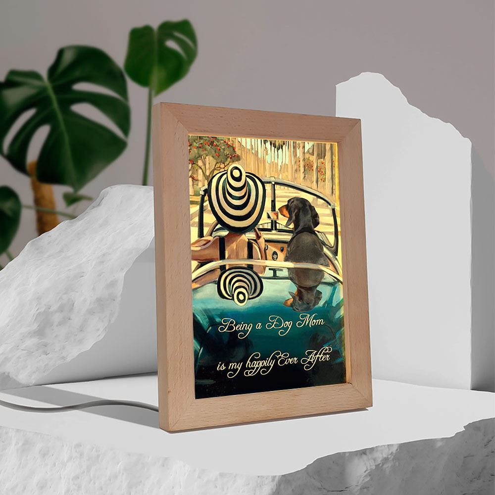 Dachshund Being A Dog Mom Gift For You Frame Lamp, Picture Frame Light, Frame Lamp, Mother’s Day Gifts