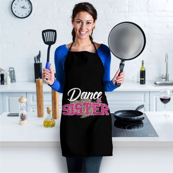 Dance Sister Leopard Funny Dancing Sister Mothers Day Apron, Aprons For Mother’s Day, Mother’s Day Gifts