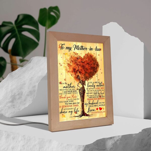 Daughter-In-Law To Mother-In-Law Frame Lamp, Picture Frame Light, Frame Lamp, Mother’s Day Gifts