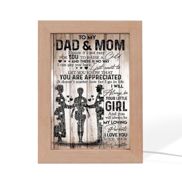 Daughter To Mom And Dad, Picture Frame Light, Frame Lamp, Mother’s Day Gifts
