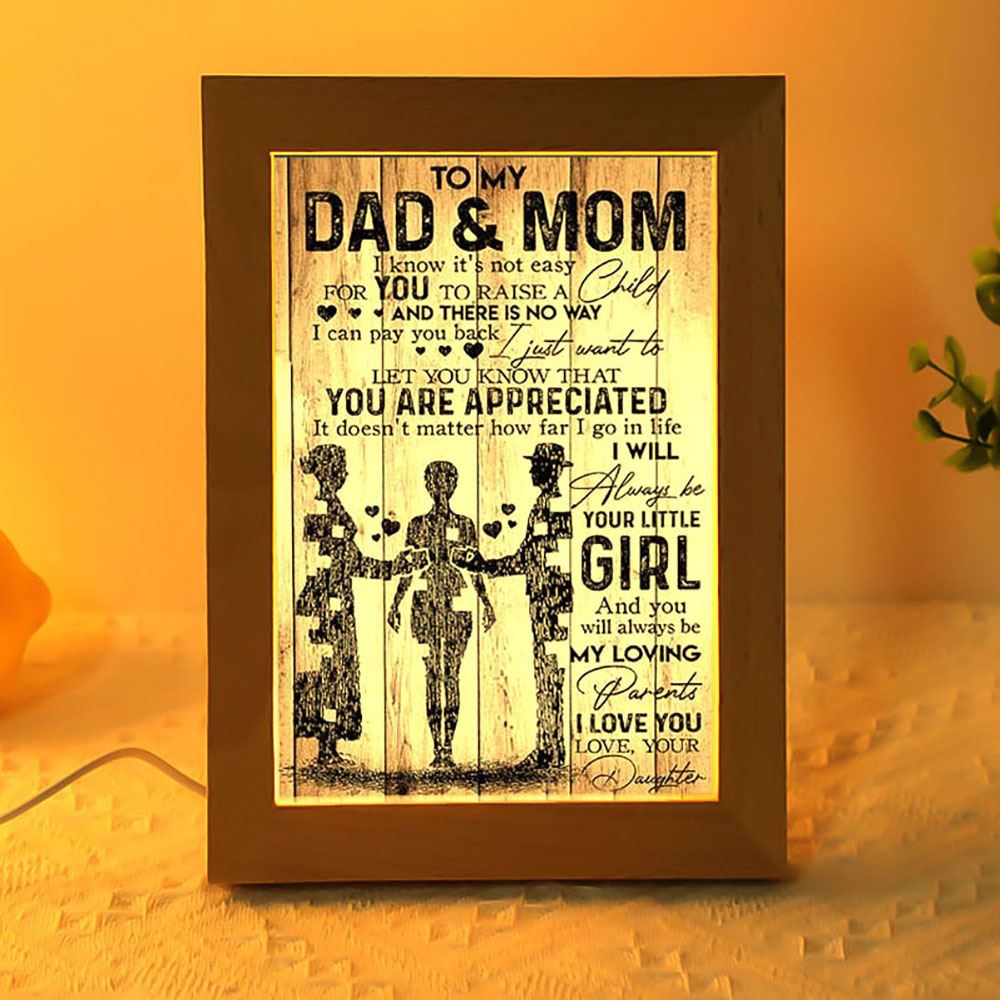 Daughter To Mom And Dad, Picture Frame Light, Frame Lamp, Mother’s Day Gifts