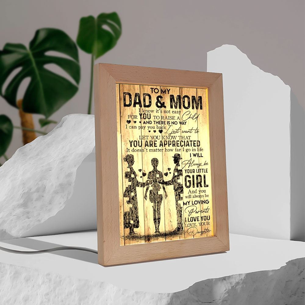 Daughter To Mom And Dad, Picture Frame Light, Frame Lamp, Mother’s Day Gifts