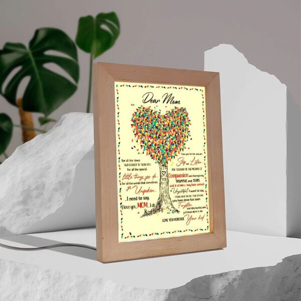 Dear Mom For All The Times That I Forgot Coloful Tree Frame Lamp, Picture Frame Light, Frame Lamp, Mother’s Day Gifts