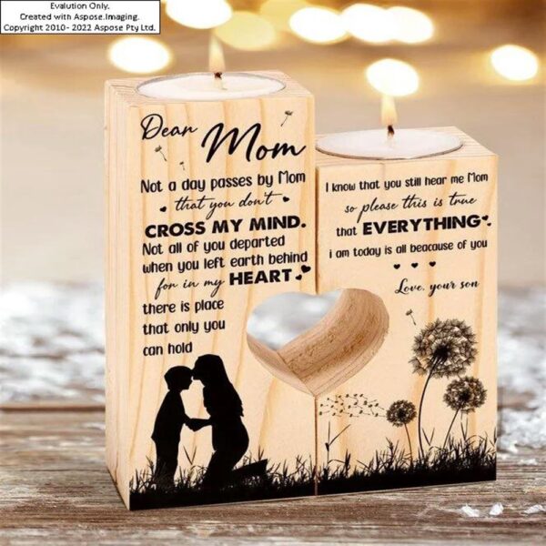 Dear Mom Not a Day Passes My Mom That You Don’t Cross My Mind, Mom is Always in My Heart Candle Holder, Mothers Day Candle