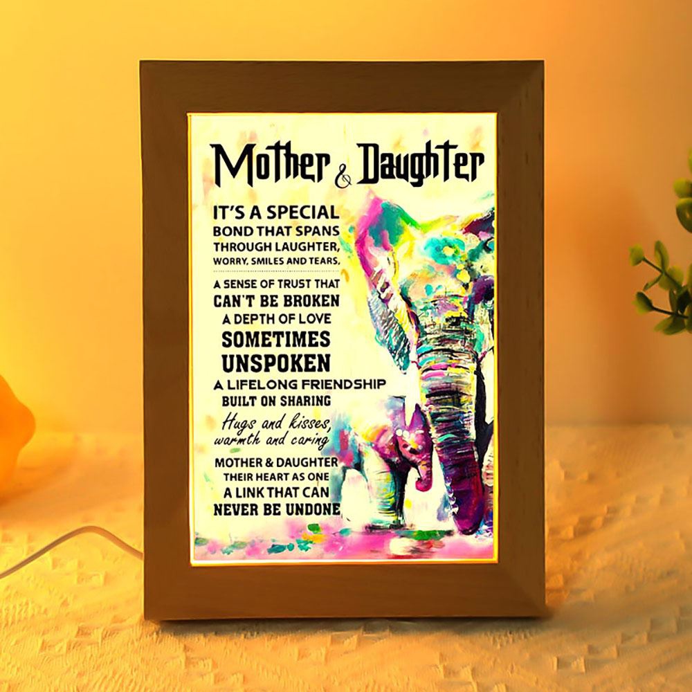 Elephant Mother Daughter It’S A Special Bond That Spans Frame Lamp, Picture Frame Light, Frame Lamp, Mother’s Day Gifts
