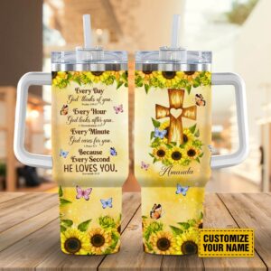 Every Day God Thinks Of You Customized Jesus Stanley Tumbler 40oz, Christian Tumbler, Christian Tumbler Cups