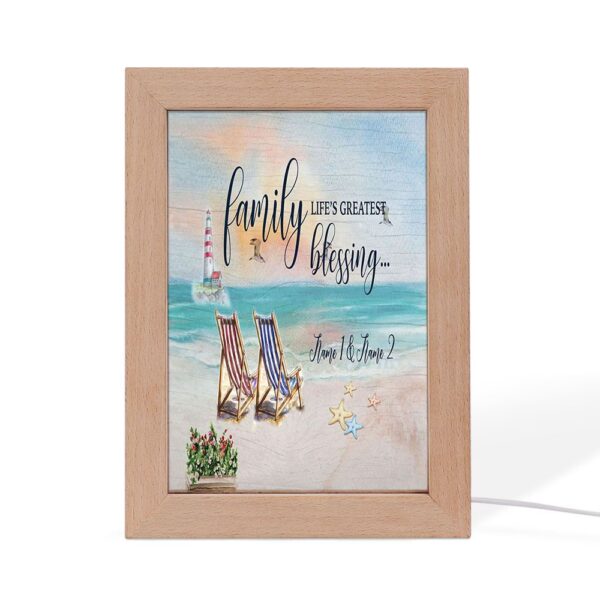 Family Blessing Personalized Frame Lamp, Picture Frame Light, Frame Lamp, Mother’s Day Gifts